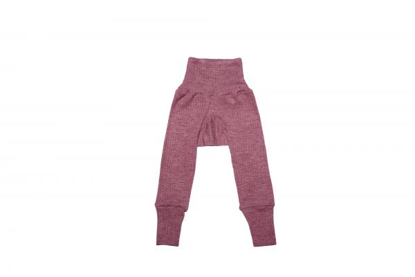 Cosilana Baby-Hose mit Bund Baumwolle-Wolle/Seide UNI-WEINROT-MELIERT